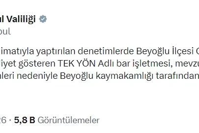Beyoğlu’nda bir bar işletmesi mühürlendi
