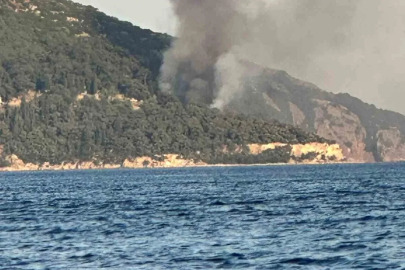 Büyükada’da plajda yangın paniği
