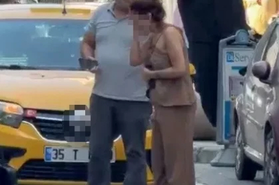 İzmir’de taksici ile vatandaş arasındaki ’güzergah’ kavgası kamerada
