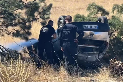Tavşanlı’da trafik kazasında takla atan otomobilden yara almadan kurtuldu

