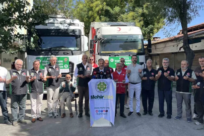 Konya’dan Suriye’ye toplu düğün yardım araçları uğurlandı
