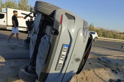 Sivrihisar’da kontrolden çıkan otomobil yan yattı: 1 yaralı
