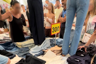 Semt pazarında kot pantolon iadesi gerginliği
