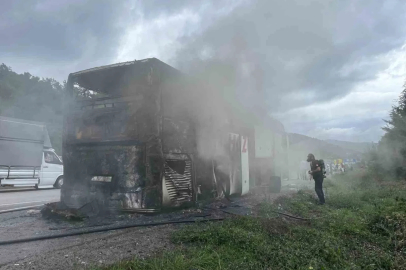 Samsun’da otobüs yangını: Yolcular tahliye edildi
