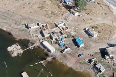 Baraj sularına gömülen köy, leyleklerin yuvası ve balıkçıların uğrak noktası oldu
