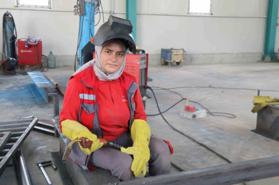 Kadın kaynak ustası ezber bozuyor
