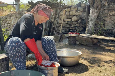 Kırklareli’nde kışlık salça hazırlığı
