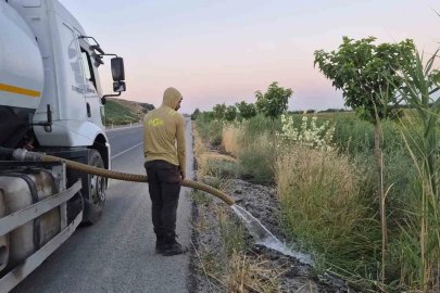 Batman’da Yeşil Kuşak Projesi kapsamında meyve fidanlarına özenli bakım
