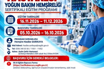 Aydın Şehir Hastanesi’nde yoğun bakım hemşireliği eğitimi düzenlenecek
