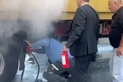 Bolu’da yanan tıra ilk müdahale vatandaşlardan geldi
