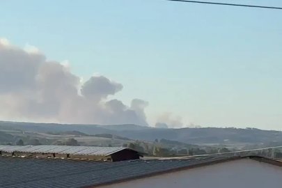 Yunanistan’daki  yangında oluşan yoğun duman Meriç’ten de görülüyor

