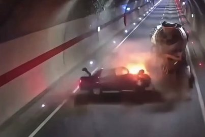 Trabzon’daki tüneldeki kaza kamerada
