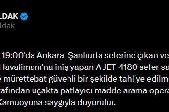 Vali Şıldak: "Yolcular ve mürettebat güvenli bir şekilde tahliye edildi"
