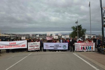 Samsun’da öğrenciler sağlıklı yaşam için yürüdü
