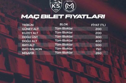 Kayserispor-Manisa FK maçının bilet fiyatları belli oldu

