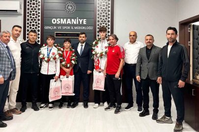 Osmaniyeli sporcular memleketlerinde coşkuyla karşılandı
