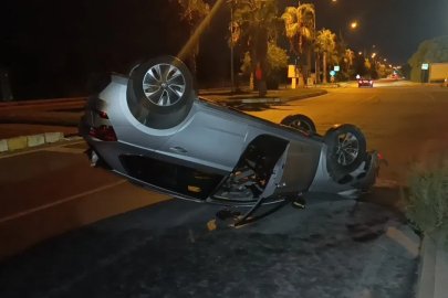 Otomobil takla attı, sürücü alkollü çıktı
