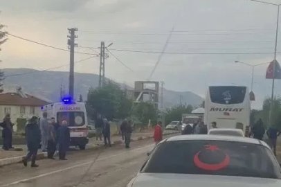 Yolcu otobüsü yayaya çarptı: 1 yaralı
