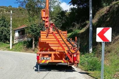 Köy yollarında güvenlik çalışması
