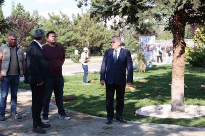 Rektör Prof. Dr. Altun, yapımı devam eden parkı inceledi
