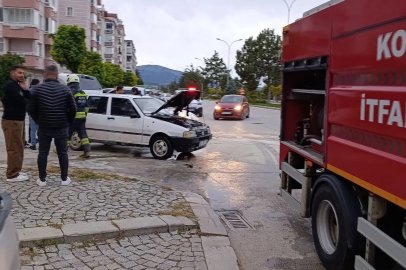 Beyşehir’de seyir halindeki otomobilde yangın paniği
