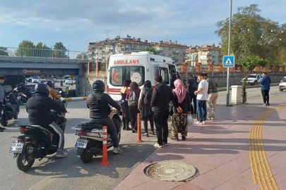 Ön fren kaza getirdi, bisikletiyle takla attı
