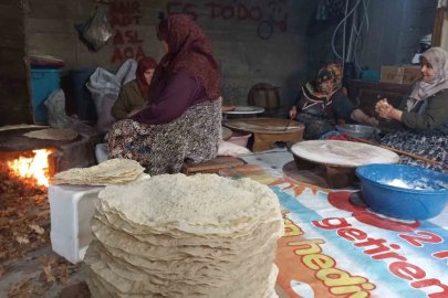 Samsun’da kadınlardan imece usulü yufka geleneği
