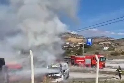 Kastamonu’da park halindeki tanker alev alev yandı
