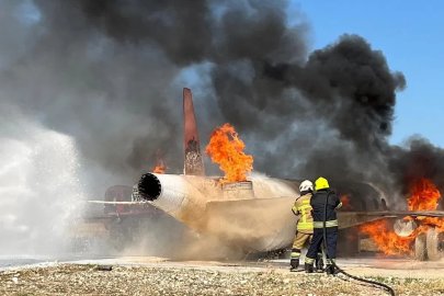 Adıyaman Havalimanı’nda uçak yangını tatbikatı
