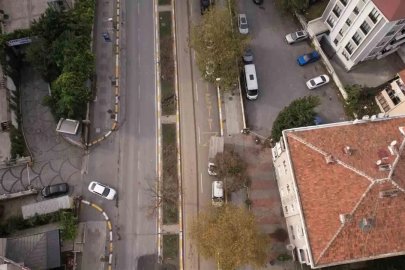 Eyüpsultan’da ağaçların kesildiği iddia edilen tramvay güzergahı havadan görüntülendi
