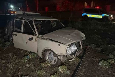 Polisin ’dur’ ihtarına uymayan otomobil tarlaya uçtu: 1 yaralı
