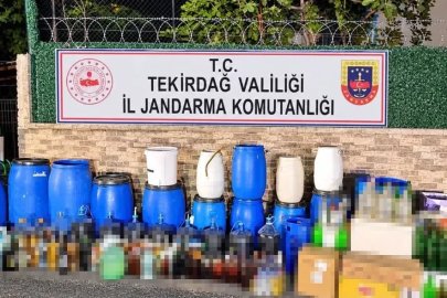 Malkara’da evden 1 ton 120 litre sahte içki çıktı
