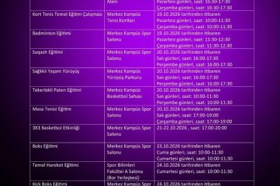 Spor dostu kampüste etkinlikler başladı
