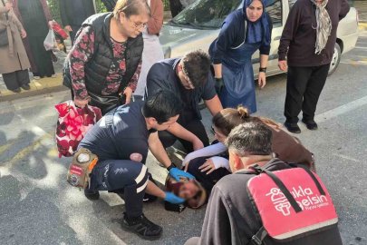 Yaşlı kadına çarpan gencin panik anları
