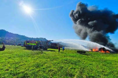 Ordu-Giresun Havalimanı’nda uçak kazası ve yangın tatbikatı
