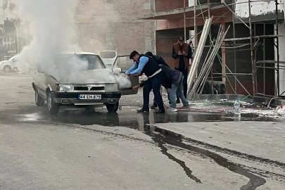 Battalgazi’de yangın çıkan araca zabıta ekipleri müdahale etti
