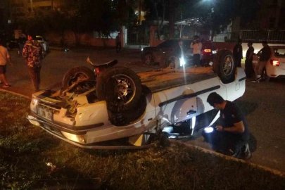 Kontrolden çıkan araç takla attı, sürücü yaralandı
