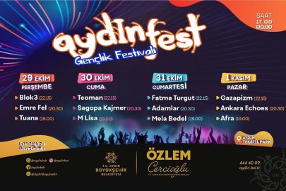 Aydınfest 29 Ekim Perşembe günü başlıyor
