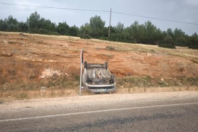 Adıyaman’da otomobil takla attı
