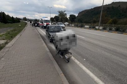 Devrilen motosikletin sürücüsü yaralandı
