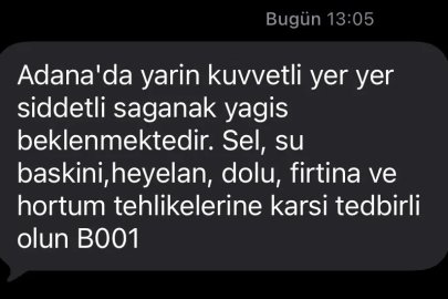 AFAD’dan Adana için uyarı
