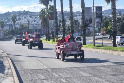 Bodrum’da arazi araçlarıyla bayram kutlaması
