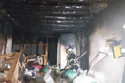 Burdur’da gece yarısı ev yangını

